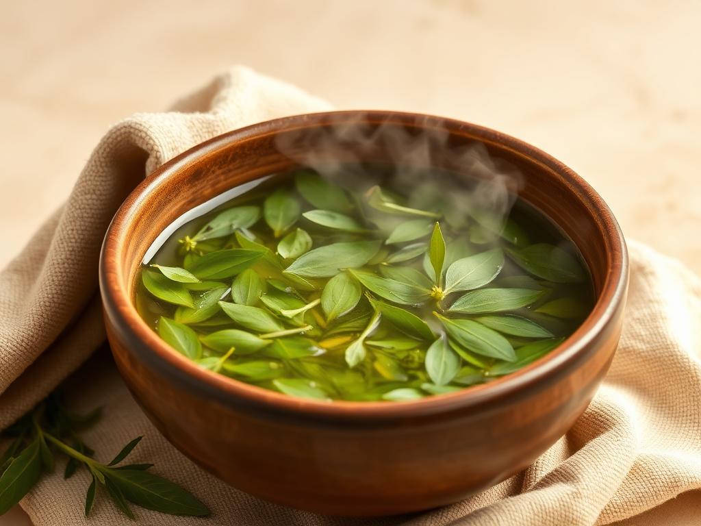 Bain de vapeur aux plantes